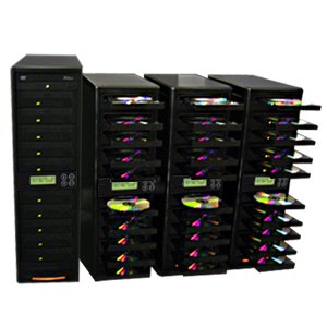 Produplicator 40 Burner Daisy Chain 52X CD Duplicator Machine + Removable 500GB Hard Disk Drive (Standalone Audio Video Copy Tower, Disc Duplication Device)