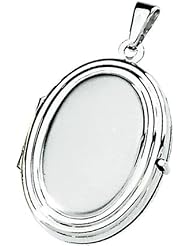 14K White Gold Oval Locket: 22.25X17.25 mm