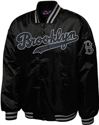 Brooklyn Dodgers MLB Licensed Majestic Cooperstown Satin Black Jacket Size 4XL