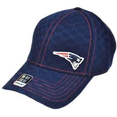 NFL Reebok Flex Fit Navy Blue New England Patriots Weave Knit Pattern Hat Cap
