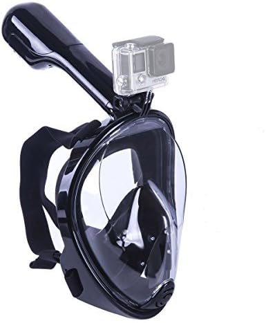 DryDive FULL FACE Free Breathing Design Seaview 180Ã'° Snorkel Mask for Action Camera (Black, L/XL) by Liubinbin
