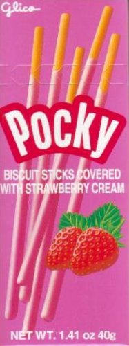 Glico - Strawberry Pocky Biscuit Sticks - 1.41 Oz - Buy 24 Get 25 Shipped!