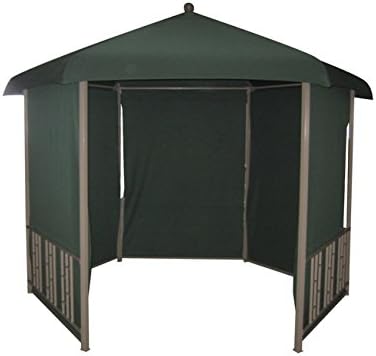 DC America GOPDS86297 Steel Hexagonal Gazebo with 5-Piece Pull Down Shades, 11 by 11-Feet