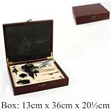 Review   / Mahogany Finish Bar Tool Set in a Wooden Box