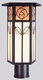 Arroyo Craftsman SCP-12-MB Mission Brown Saint Clair Stained Glass / Tiffany 1 Light Post Light from