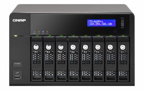 Qnap Intel Atom D2700 2.13GHz/ 1GB RAM/ 2GbE/ 8SATA3/ 2eSATA/ USB3.0/ 8-Bay Tower Turbo NAS Server for SMBs (TS-869-PRO-US) On Sale