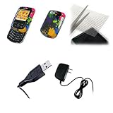 Verizon Wireless PCD Blitz TXT8010 - Premium Paint Splatter Design Snap-On Cover Hard Case Cell Phone Protector + Crystal Clear Screen Protector + USB Data Charge Sync Cable + Home Travel Wall Charger for Verizon Wireless PCD Blitz TXT8010