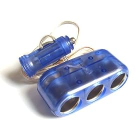 Prise multiple allume cigare 12V (multiprise triplite) - Eclairage Bleu