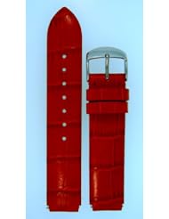 Fits Philip Stein size 1 18mm Cherry Red Alligator Grain Leather Watchband With Spring Bars - by JP Leatherworks