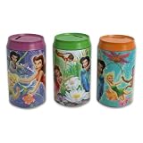 3 Pack Disney Fairies Tinkerbell 7.5H Tin Soda Penny Saving Bank