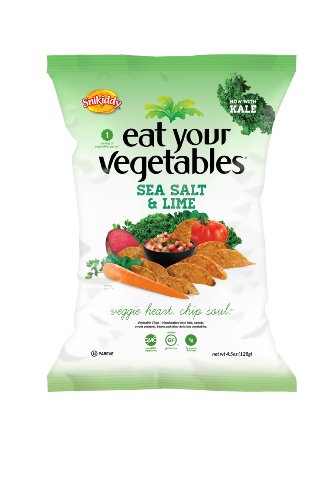Snikiddy Eat Your Vegetables Sea Salt and Lime Vegetable Chips, 4.5 Ounce (Pack of 12)