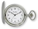 Avalon Silver tone Covered Pocket Watch with Chain, # 1147SL