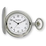 Avalon Silvertone Covered Pocket Watch with Chain, # 1147SL by Avalon