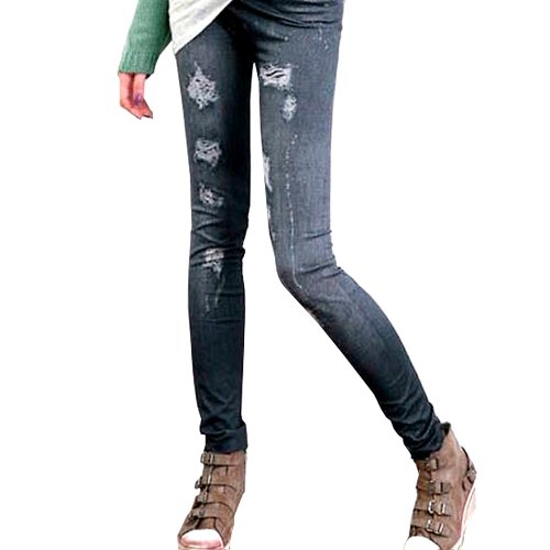 SCHEDULE（スケジュール） 【美脚】ストレッチ美脚裏起毛　あったかデニム転写プリントレギンス　デニム柄レギンス パギンス　スパッツ　タイツ 原宿系　派手　個性的　ファッション　衣装　ガールズ