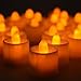 Set of 24 Flickering Flameless LED Candle Light Tea light Amber Yellow for Wedding Party Club Decor in White LD009