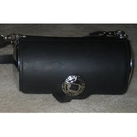 Authentic Harley Davidson Black Shoulder Bag with Chrome Sides and Detachable Strap