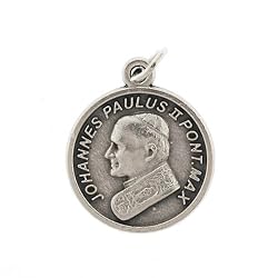 Small Crucifix - Medal - Pope John Paul ii - 3/4in. Height - IMPORTED FROM ITALY