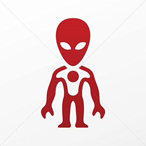 Stickers Decal Alien Figure Car door Hobbies Waterproof Racing Durable Red Dark (5 X 2.92 In)