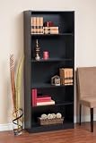 5 Shelf Bookcase in Black Finish By Mylex Furniture