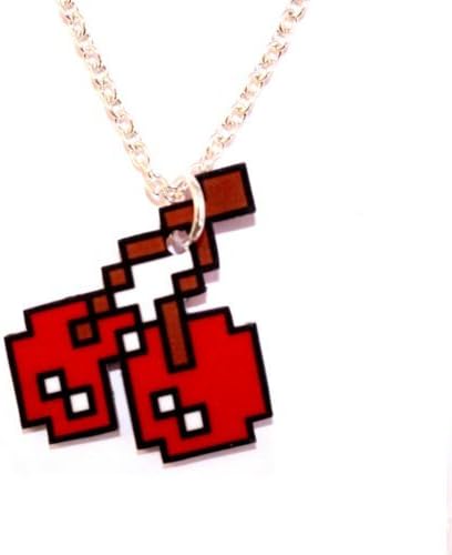 Sour Cherry Gold-plated-base PacMan Cherries Necklace (18 inch chain) - Gold-plated-base