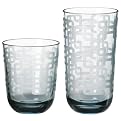 Blue Grid Acrylic Tumbler Set of 8