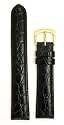 Men's Crocodile Grain Watchband - Color Black Size: 16mm Watch Strap