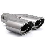 Racing Sport Turbo 304 Stainless Steel Polished Oval Shape Outlet Double Dual Slant... by Astra Security
