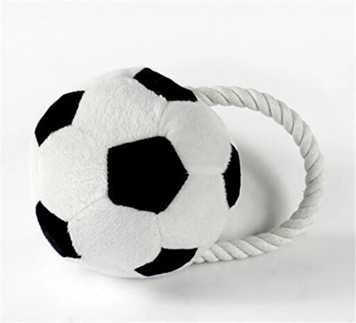 Basketball Football Baseball Soccer Style Soft Cotton Rope Squeaky Pet Dog Toy-Football