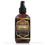 Organic Argan Oil for Hair & Face - Cold-Pressed 100% Pure Moroccan Argan Oil - ECOCERT & USDA Certified Organic - Miracle Beauty Oil for Skin, Hair, & Nails - Convenient Pump Bottle - 4 fl oz.