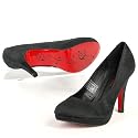 JANE KLAIN Damen High Heels Pumps, rote Sohle, Plateau, schwarz