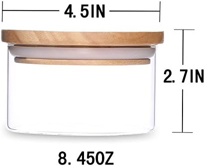 High-quality Oak Lid Borosilicate Glass Clear Airtight Canister(8.45oz)