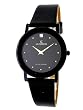 Le Chateau #5094M Men's Black Tone Black Elegant Slim Leather Strap Watch