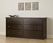 Prepac Fremont Espresso 6 Drawer Dresser