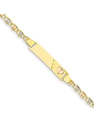 14k Tricolor Link Heart Id Baby Bracelet