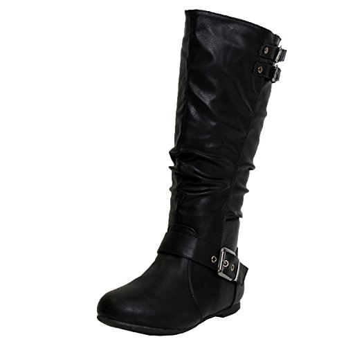 Top Moda Night-76 Women's Slouched Under Knee High Flat Boots