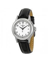 Tissot Carson White Dial Black Leather Ladies Watch T0852101601200