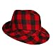 41uBLXr818L. AA75  CLASSIC RED & BLACK CHECKERED FEDORA HAT