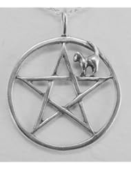 An Enchanting Pentacle with a Little Kitty Cat Accent in Sterling Silver