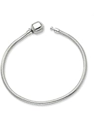 Sterling Silver SimStars Clasp Bead Bracelet 6.25 Inches (3mm Diameter)