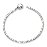 Sterling Silver SimStars Clasp Bead Bracelet 6.25 Inches (3mm Diameter)