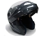 FLIP UP MODULAR MOTORCYCLE DUAL VISOR HELMET CARBON ~L (DP999-L-CF)