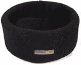AlphaPooch Siesta Round Fleece Cat Bed, Black, Medium