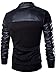 Neleus Men's Stand Collar Leather Sleeves Slim Fit Jacket,0205# Black,US L,Asia 3XL