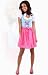 Stockerpoint Minidirndl 3tlg. Spatzl türkis karo 50 cm Wiesn Dirndl, Größe 44