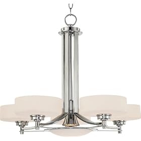 Possini Euro Opal Etched Glass 5+1 Light Chandelier