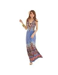 Sexy V-neck Summer Polyester/Silk/Spandex Sleeveless Evening Dress/Maxi Dress 