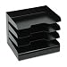 Buddy Products 404-4 4-Tier desk tray/sorter, steel, letter size, black