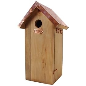 Esschert Design Chickadee Bird House - Antique Wash with Copper Roof by 