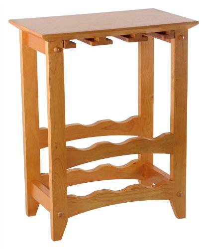 Casual Style Honey Pine Finish Compact Wine Rack