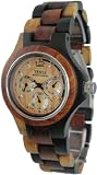 Tense Wood Watch Mens Round Multicolored 3 Dial Hour, Date, G4300IDM